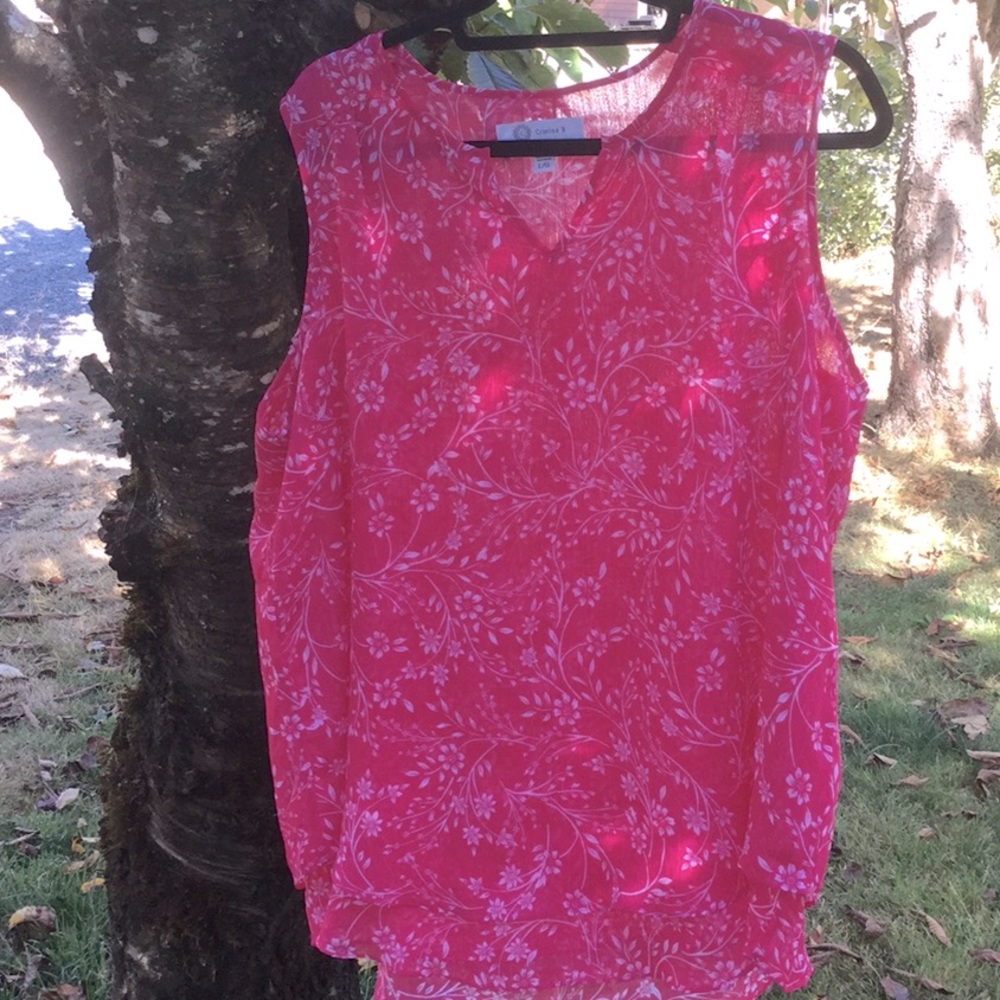 Christina B blouse pink floral tank Sunday brunch farmer’s market cowgirl horse